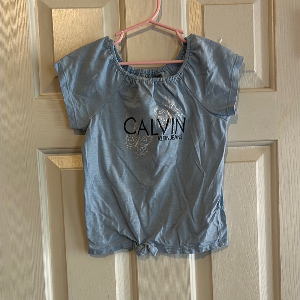 Calvin Klein Jeans Blue Short Sleeve Tee with Elastic Hem